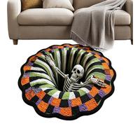 Tapis à illusion optique - Antidérapant - Rond - Pour les fêtes | Tapis d'entrée amusant pour salon, chambre à coucher, salle de bain, entrée, balcon, maison, vacances d'hiver