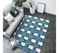 Tapis à imprimé pingouin mignon de dessin animé pour salon, chambre à coucher, tapis doux lavable et antidérapant pour décoration de chambre à coucher, 203 x 147,3 cm
