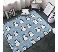 Tapis à imprimé pingouin mignon pour salon, chambre à coucher, tapis doux lavable 9,1 x 152,5 cm, tapis antidérapant pour décoration de chambre à coucher, esthétique 152,4 x 99,1 cm