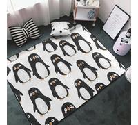 Tapis à imprimé pingouin mignon pour salon, chambre à coucher, tapis doux lavable et antidérapant pour décoration de chambre à coucher, 152,4 x 99,1 cm
