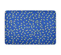 Tapis à langer avec fond bleu à rayures jaunes, tapis d'apprentissage de la propreté, étanche et à séchage rapide pour nourrisson, 132,1 x 86,4 cm (L x l) pour viajar