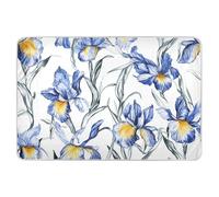 Tapis à langer extra large imperméable à l'eau avec motif fleurs d'iris bleues, matelas de berceau antidérapant pour enfants de 142 cm de long x 91 cm de long