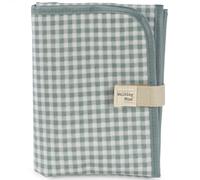 Walking Mum. Matelas à langer I Love Vichy, design portable et pliable, facile à ranger dans le sac maternel. Couleur verte. Dimensions : 18 x 27 x 4 cm.