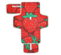 Tapis à langer imperméable réutilisable avec poche à mouchoirs pour bébé avec oreiller intégré Motif fraises rouges