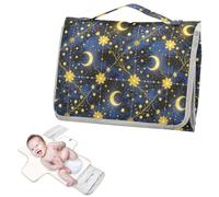 Tapis à langer réutilisable avec poche à mouchoirs Bleu Mystère Moon Matelas à langer portable avec oreiller intégré Cambiadores de pa?ales para Bebes