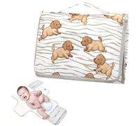 Tapis à langer réutilisable avec poche à mouchoirs, motif dessin animé, chiots, chiens, zèbres, rayures, tapis à langer portable pour mamans, papas, cambiadores de pa?ales para Bebes