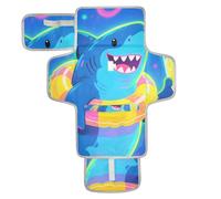 Tapis à langer réutilisable avec poche à mouchoirs pour bébé - Léger et pliable - Motif requin bleu