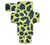 Tapis à langer réutilisable avec poche à mouchoirs pour fille et garçon Motif léopard Vert citron et bleu marine