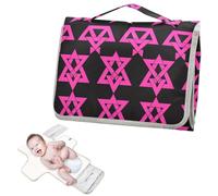 Tapis à langer réutilisable avec poche en tissu Aliens Star Hot Peach Noir Matelas à langer Voyage pour mamans, papas cambiadores de pa?ales para Bebes