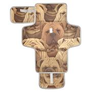 Tapis à langer réutilisable avec poche en tissu et oreiller intégré Motif chiens de dessin animé