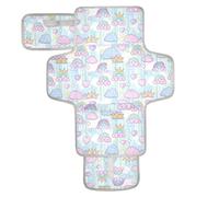 Tapis à langer réutilisable avec robe de princesse en forme de couronne de dessin animé avec poche à mouchoirs, tapis à langer portable pour mamans, papas