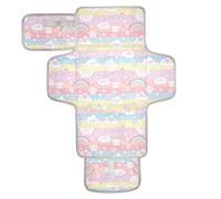 Tapis à langer réutilisable avec robe de princesse en forme de couronne de dessin animé pour bébé avec poche à mouchoirs, matelas à langer de voyage pour bébé pour mamans, papas