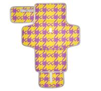 Tapis à langer réutilisable motif pied-de-poule violet et jaune avec poche à mouchoirs, matelas à langer portable avec oreiller intégré cambiador de pa?ales para Bebes