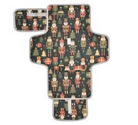 Tapis à langer réutilisable pour bébé avec poche à mouchoirs, tapis à langer portable, kit station de voyage pour nourrisson, joyeux Noël, soldats casse-noisettes noirs