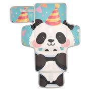 Tapis à langer réutilisable pour bébé avec poche en tissu Motif panda