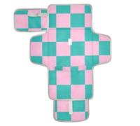 Tapis à langer réutilisable pour bébé avec poche en tissu, tapis à langer, tapis à langer de voyage, léger et pliable, motif damier rose vert cambiador de pa?ales para Bebes