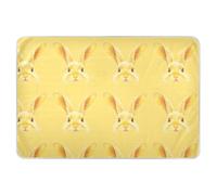 Tapis à langer réutilisable pour enfants - Motif visages de lapins mignons - Jaune clair - Extra large - Résistant à l'eau - Doux pour la peau - 132,1 x 86,4 cm (L x l)