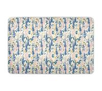 Tapis à langer réutilisable très absorbant et doux pour la peau pour enfants, adultes, animaux domestiques, bleu et rose, motif fleurs de delphinium, extra large, 132,1 x 86,4 cm (L x l)