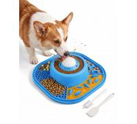 Tapis à lécher à alimentation lente et bols à lécher pour chiens, noyau amovible amélioré avec boule roulante pour friandises liquides et épaisses, jouet antidérapant à lécher par ventouse pour chiots