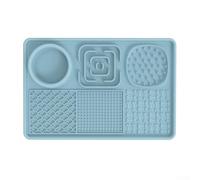 Tapis à lécher en silicone antidérapant pour animaux de compagnie Favorise les habitudes alimentaires lentes (bleu)