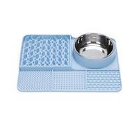 Tapis à lécher en Silicone de qualité Alimentaire avec ventouses et Bol. Aide à réduire Le Stress et l'anxiété. Lavable au Lave-Vaisselle. Convient aux Chats et aux Chiens. (Sky Blue, 33x25cm)