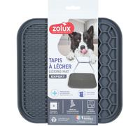 Tapis à lécher M silicone ventouse 21 x 21 cm gris pour chien - zolux