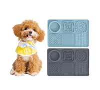 Tapis à lécher pour animal domestique 6 en 1 multifonction 6 en 1 en silicone de qualité alimentaire, ventouse antidérapante, pour petites et moyennes races (gris)