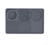 Tapis à lécher pour animaux de compagnie avec ventouse antidérapante pour chiens et chats Encourage de saines habitudes alimentaires (gris)