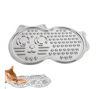 Tapis à lécher pour chien | Tapis antidérapant en acier inoxydable en forme de chat mignon - Grand tapis à lécher - Pour animal de compagnie, manger, boire, nourriture, friandises, cage d'entraînement