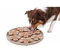 Tapis À LÉCHER Slow Feeder Fleur Taupe Rond DIAMÈTRE 20CM