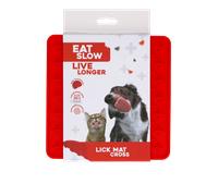 Tapis à Léchouiller Eat Slow Live Longer Croix - Couleur: Rouge