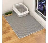 Tapis à litière pour chat à 2 couches, étanche. Le design en nid d'abeille aide à collecter la litière. Il suffit de soulever le tapis et toute la litière tombera, puis de la jeter à nouveau dans la b