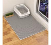 Tapis à litière pour chat à 2 couches, étanche. Le design en nid d'abeille aide à collecter la litière. Il suffit de soulever le tapis et toute la litière tombera, puis de la jeter à nouveau dans la b