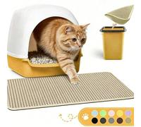 Tapis à litière pour chat à double couche, imperméable et anti-fuite, avec un design en nid d'abeille qui collecte la litière. Il suffit de soulever le tapis pour vider la litière dans la boîte à liti