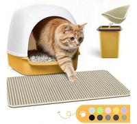 Tapis à litière pour chat imperméable et anti- à double couche. La conception en nid d'abeille à double couche aide à collecter la litière. Il suffit de soulever le tapis et toute la litière tombera,