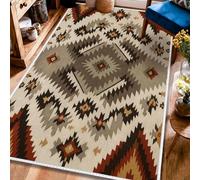 Tapis à losanges, motif ethnique bohème en zigzag, étoile automne, marron, envers antidérapant, tapis de sol rectangulaire pour salon, chambre à coucher, sous table, décoration de salle à manger, 1,2