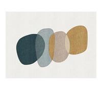 Tapis à motif abstrait 160 x 230 cm - Blanc, bleu, jaune - MONTELARA