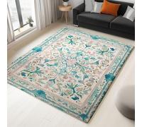 Tapis à Motif Élégance Plantes Forêt Salon, Couleur Antique Antidérapant à Poils Courts Doux Chambre Poil Ras de Sol, Pas de Perte de Poils 140 x 200 cm