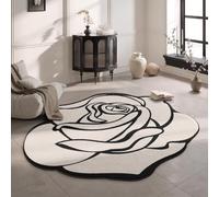 Tapis à Motifs Floraux, Tapis antidérapants pour Plantes, Tapis lavables, Tapis de Salon, Tapis Vintage orientaux pour Le Salon, la Chambre, sous la Table à Manger(Pattern E,80 x 80 cm)