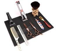 Tapis à outils magnétique Barbershop, tapis organisateur d'outils pour cheveux, tapis antidérapant en silicone, 35 x 25 cm - Protection de comptoir, nettoyage facile, idéal pour