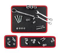 Tapis à outils magnétique, plateau de support magnétique pour réparation de voiture, organisateur d'outils flexible antidérapant, organiseur magnétique rouge et noir, pour organiser la clé mécanique