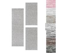 Tapis à poil ras Set lit chambre cadre Ensemble hauteur 4mm 3 pièces Set Gris Clair(2x) 60 x 100 cm + (1x) 80 x 150 cm