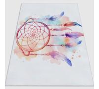 Tapis à Poils Courts 80 x 150 cm, Lavables avec Dos Antidérapant Aquarelle Fantaisie Attrape-Rêves Étoiles Tapis Imprimé en Flanelle Convient pour la Chambre la Salle à Manger et Le Bureau Couleur
