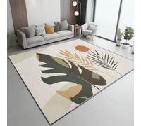 Tapis À Poils Courts Coloré, Abstrait Feuilles Tropicales Moderne Motif imprimé, Dos Caoutchouc antidérapant Carpettes Tapis Multi Usage Lavable pour Maison Salon Chambre Bureau 120 x 180 cm