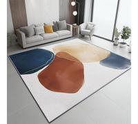 Tapis À Poils Courts Coloré, Aquarelle Abstrait Texture Motif imprimé, Dos Caoutchouc antidérapant Carpettes Tapis Multi Usage Lavable pour Maison Salon Chambre Bureau Interieurs 160 x 230 cm