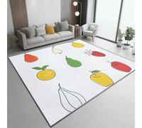 Tapis À Poils Courts Coloré, Dessin animé Simple Motif de Fruits Motif imprimé, Dos Caoutchouc antidérapant Carpettes Tapis Multi Usage Lavable pour Maison Salon Chambre Bureau Interieurs 60 x 90 cm
