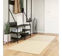 Tapis à Poils Courts Doux et Lavable Moquette Carpette Crème 80x200 cm vidaXL