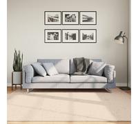 Tapis à Poils Courts Doux et Lavable Moquette Carpette Gris Ø 200 cm vidaXL