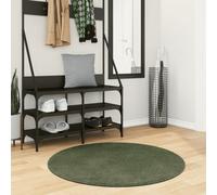 vidaXL Tapis moderne à poils courts, doux et lavable, Vert Forêt Ø 100 cm