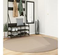 Tapis à Poils Courts Doux et Lavable Moquette Carpette Sable Ø 200 cm vidaXL